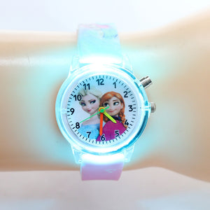 Princess Elsa Children colorful light Watch