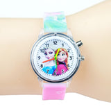 Princess Elsa Children colorful light Watch