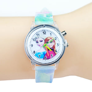 Princess Elsa Children colorful light Watch