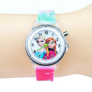 Princess Elsa Children colorful light Watch