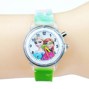 Princess Elsa Children colorful light Watch