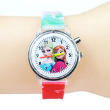 Princess Elsa Children colorful light Watch