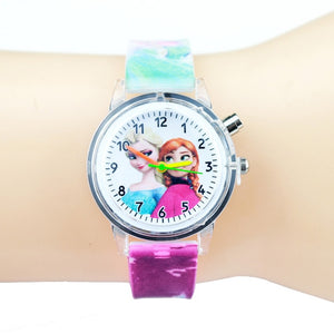 Princess Elsa Children colorful light Watch