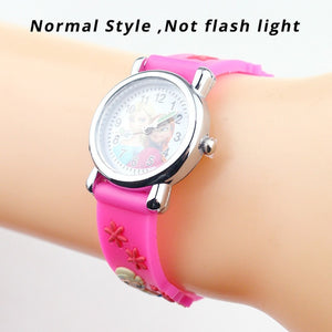 Princess Elsa Children colorful light Watch