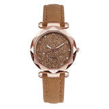 Leather Rhinestone ladies Designer Simple Wrist Watch