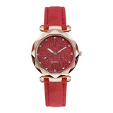 Leather Rhinestone ladies Designer Simple Wrist Watch