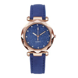 Leather Rhinestone ladies Designer Simple Wrist Watch