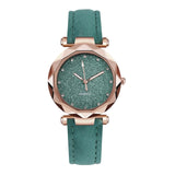 Leather Rhinestone ladies Designer Simple Wrist Watch