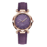 Leather Rhinestone ladies Designer Simple Wrist Watch