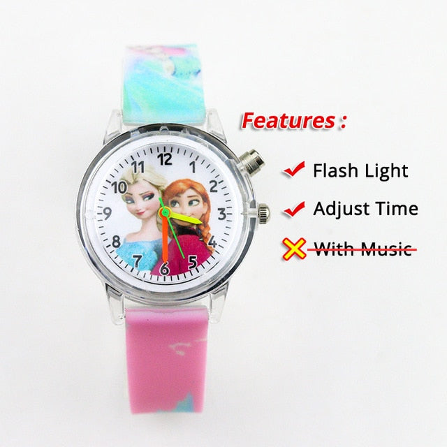 Colorful Flash Light Spiderman Children Watch