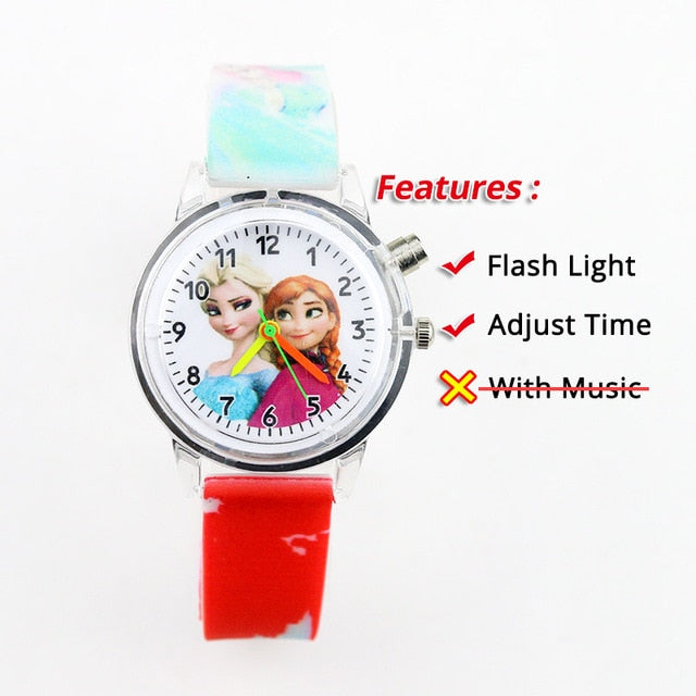 Colorful Flash Light Spiderman Children Watch