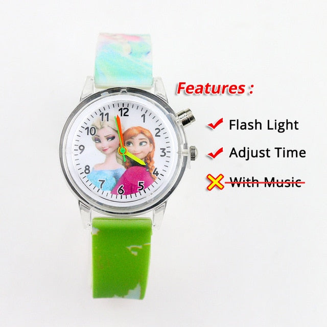 Colorful Flash Light Spiderman Children Watch