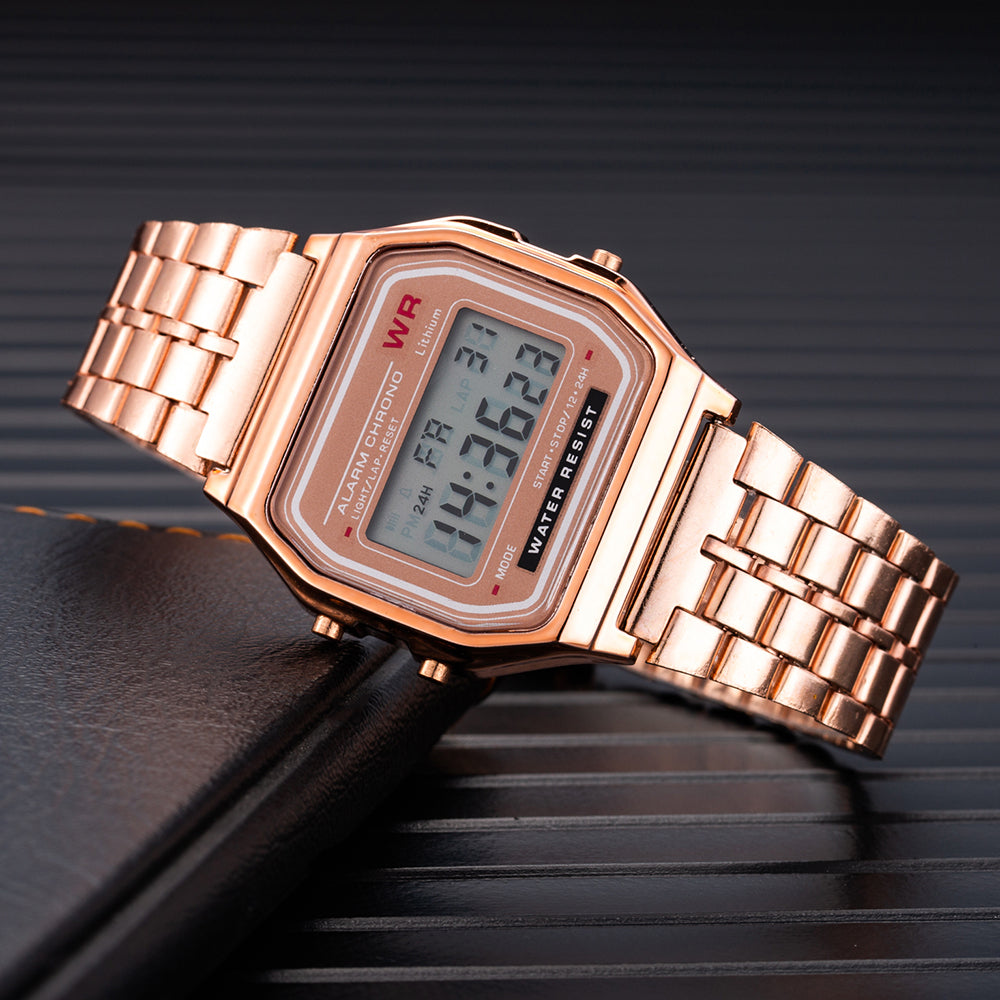 Luxury Electronic Women's Rose Gold Stainless Steel Watch