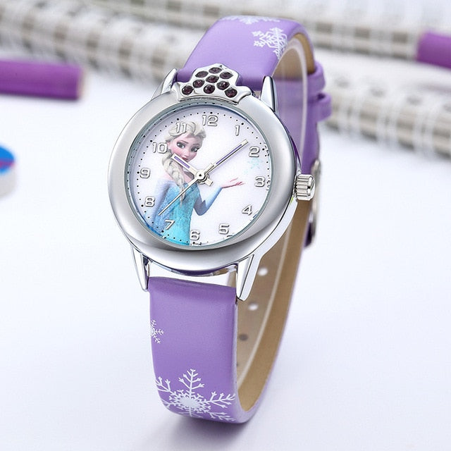 Elsa Princess Kids  Leather Watches