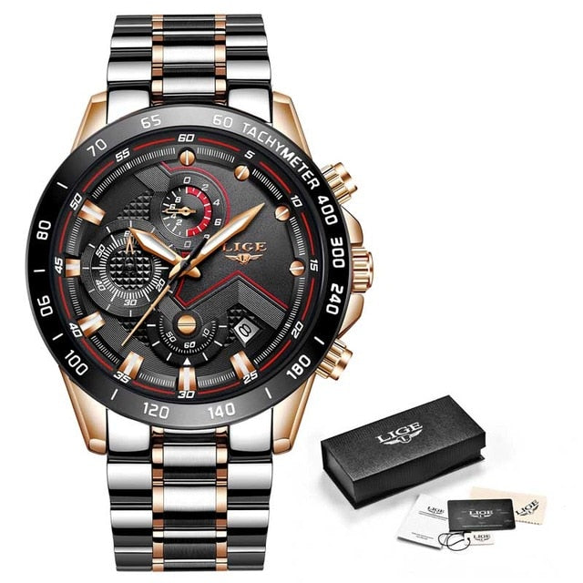 Mens fashion Stainless Steel Quartz Watch