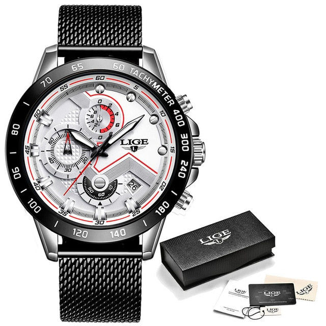 Mens fashion Stainless Steel Quartz Watch