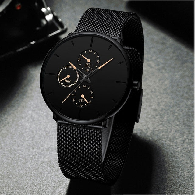 PUOYO Mens Simple Fashion Quartz Watch